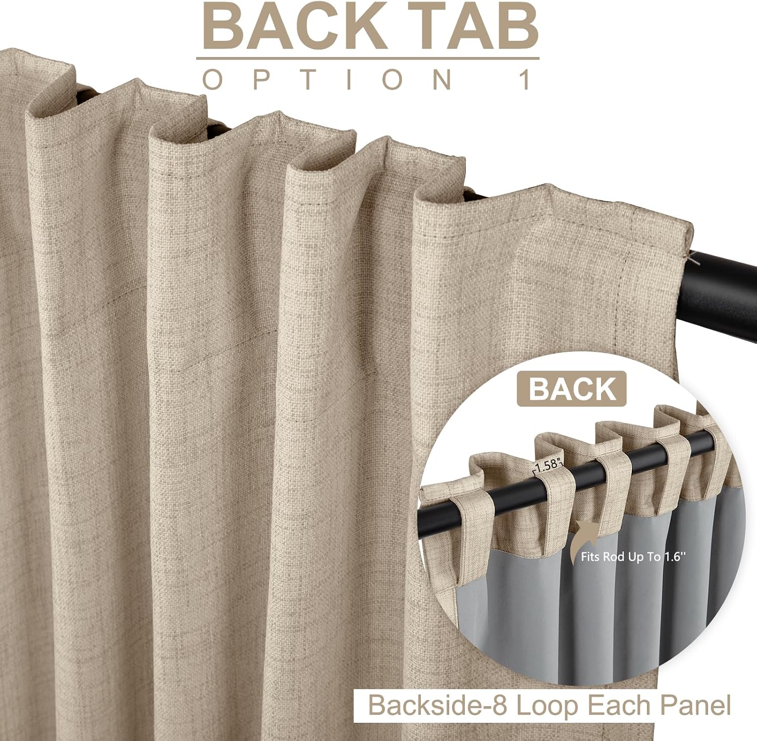 Oatmeal Linen Blackout Curtains