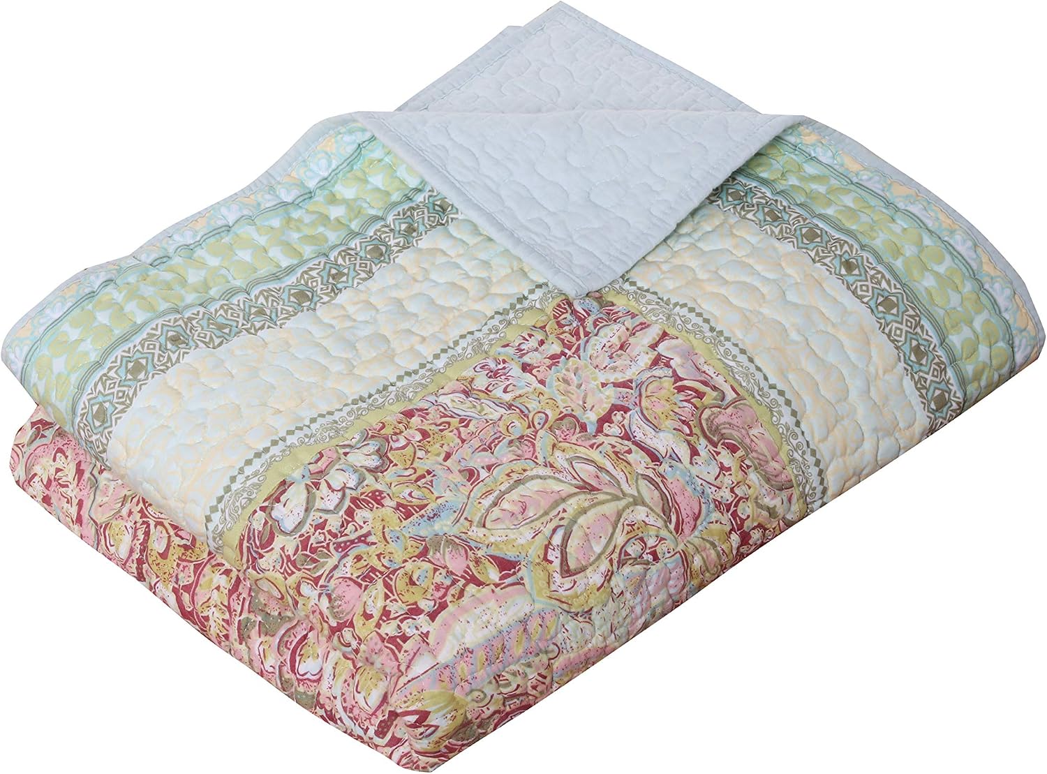 Pastel Floral Cotton Throw Blanket