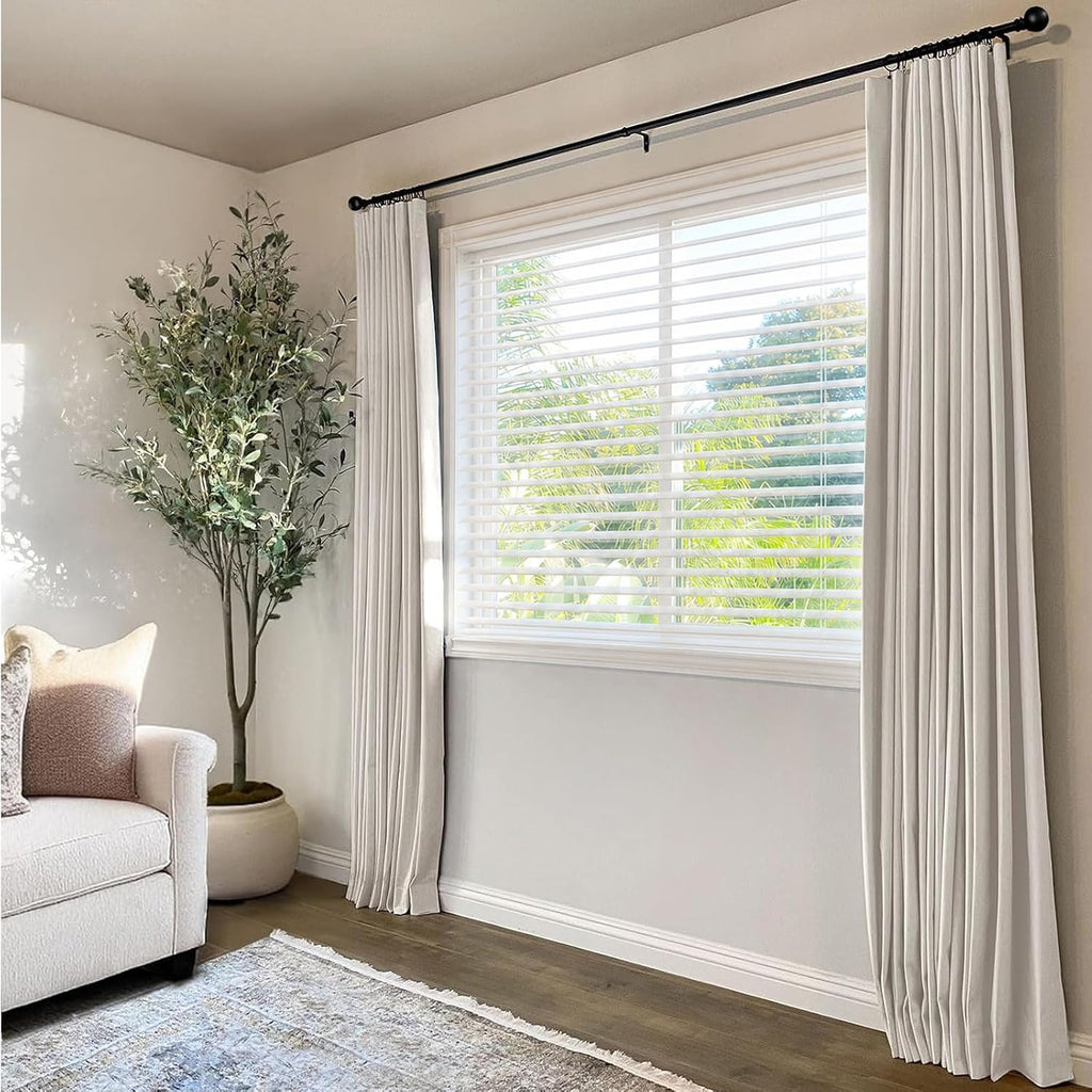 Beige Linen Thermal Blackout Curtains