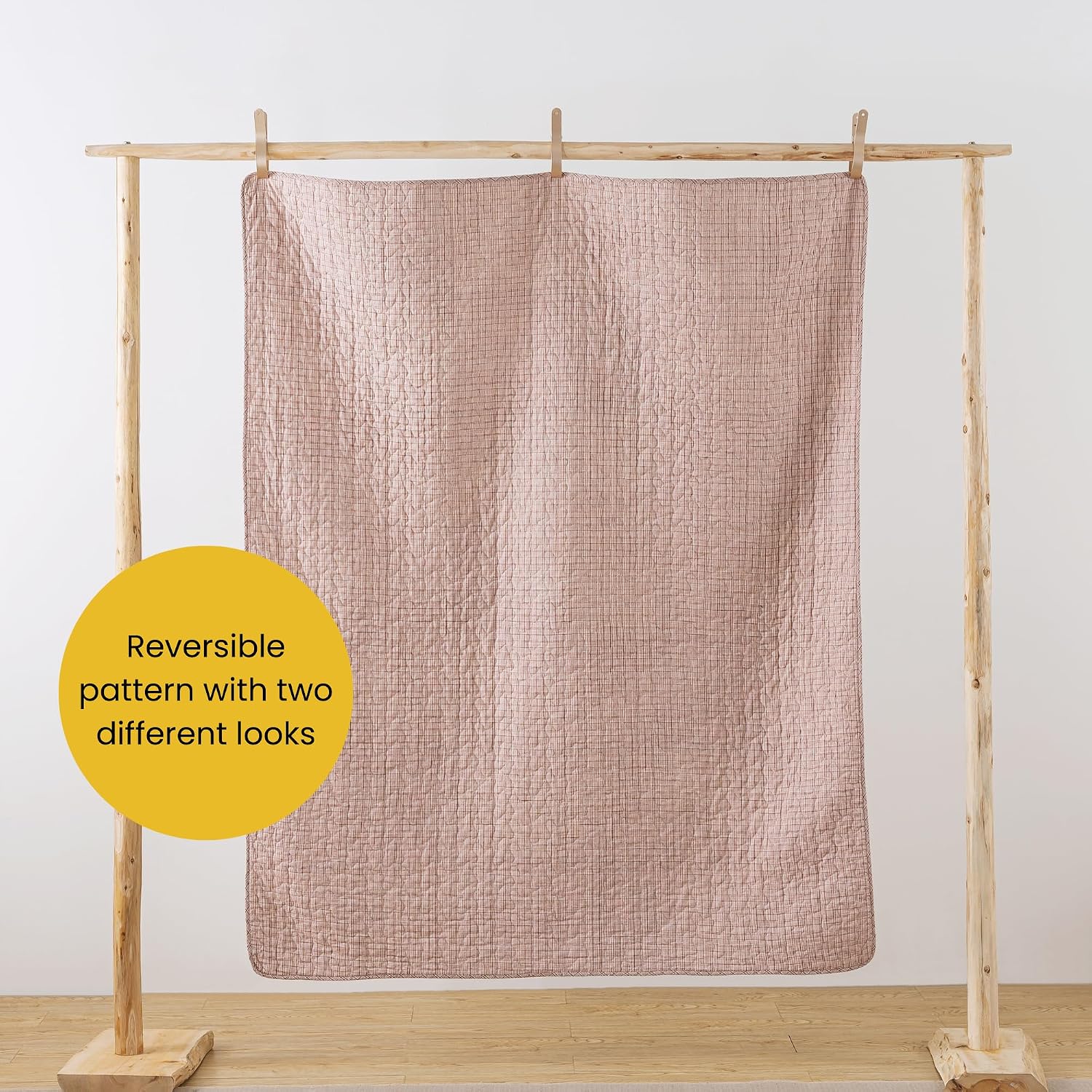 Pink Floral Patchwork Throw Blanket