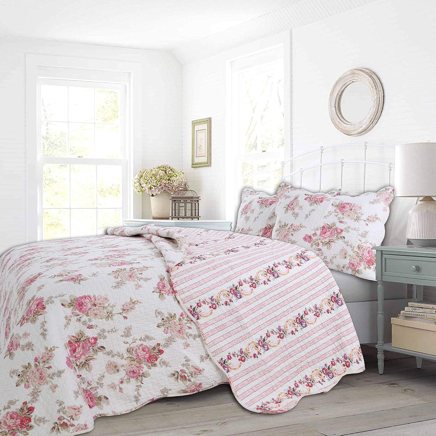 Pink Peony Floral Throw Blanket