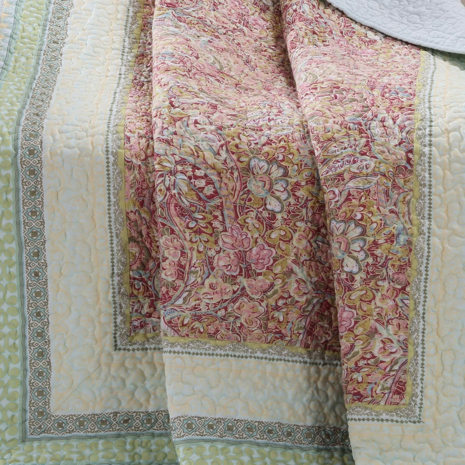 Pastel Floral Cotton Throw Blanket