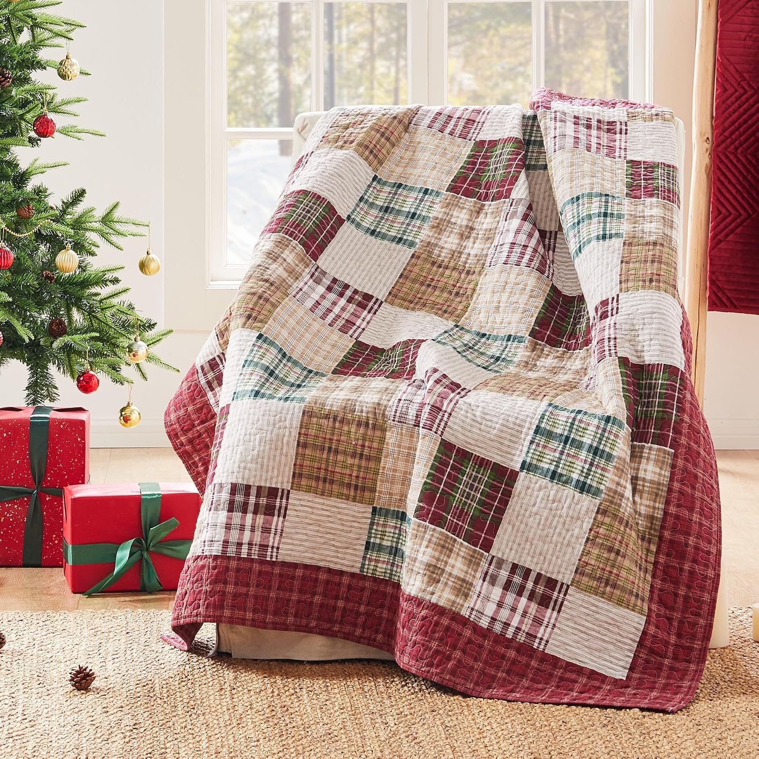Red Cotton Throw Blanket