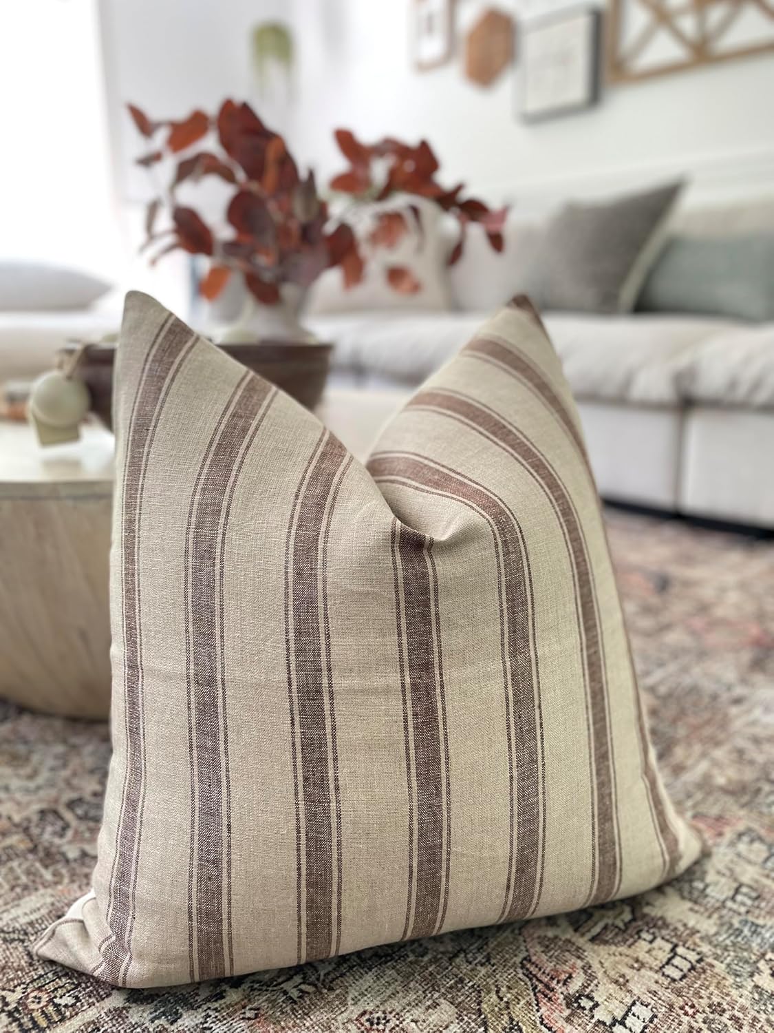 Linen Vintage Printed Pillow Cover