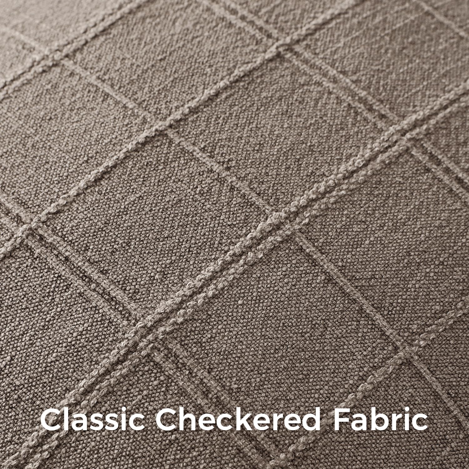 Taupe Linen Check Pillow Covers