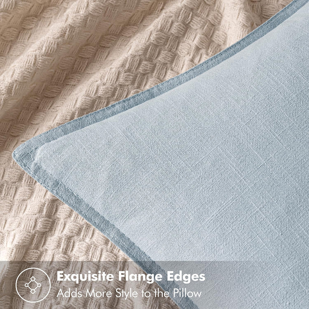 Light Blue Linen Pillow Covers